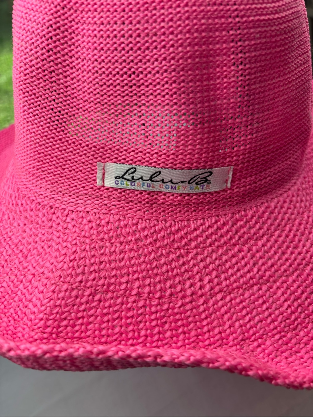 NEW Lulu B Hot Pink Sun Hat Woven Wide Brim Packable Pink - Picture 3 of 11